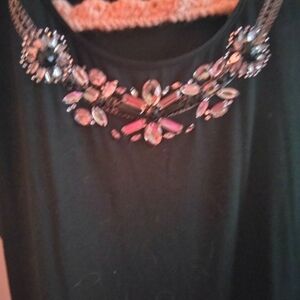 Black  t shirt with beautiful rhinestones